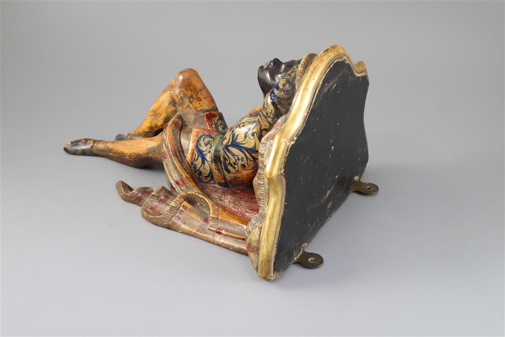 A late 19th century Venetian Blackamoor wall bracket, height 13.5in.